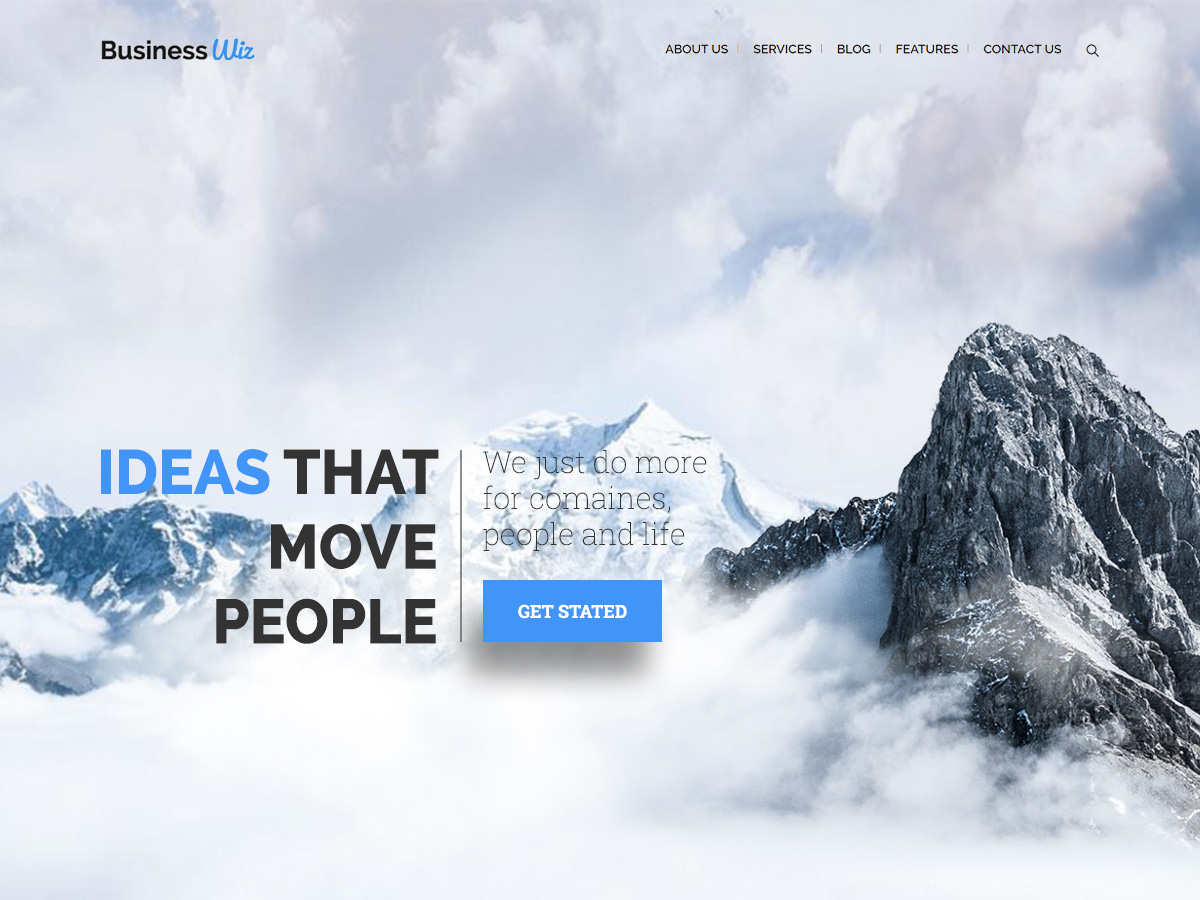 Business Modern Website Layout Available on Wiz The Smart WordPress Theme