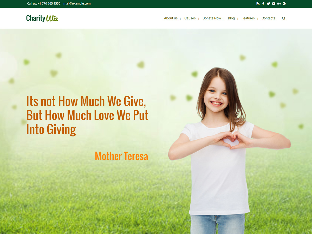 Charity Wiz Website Layout for Elementor and WPBakery WordPress Page Builders
